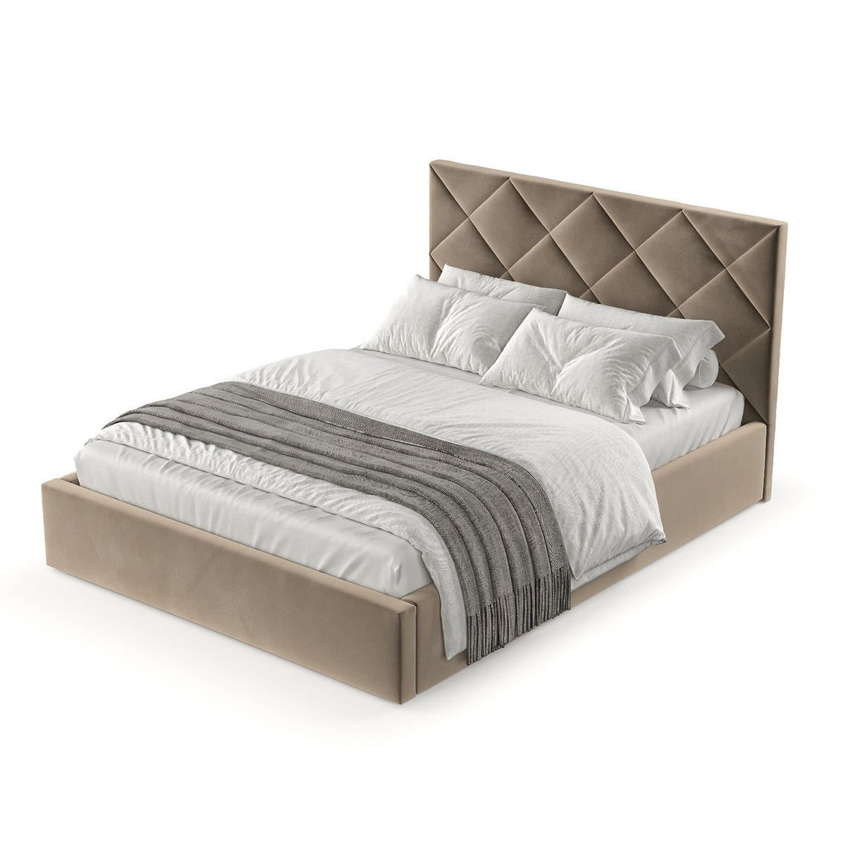 POLSTERBETT Torno 140/200 cm Taupe im Paros Stoff - Taupe/Schwarz, Holz/Holzwerkstoff (140/200cm) - AltaBeds