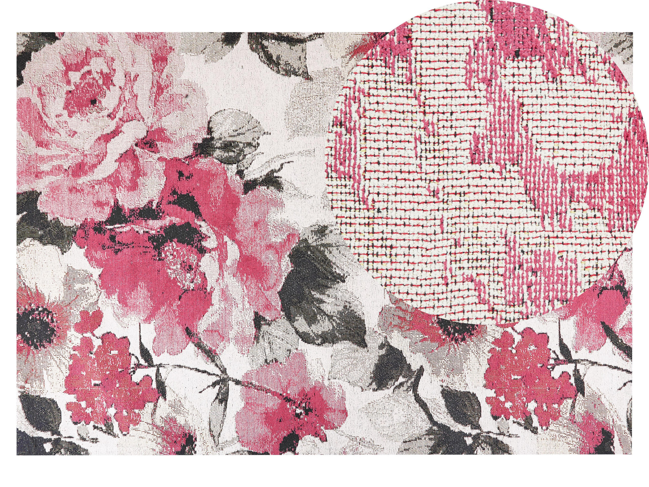 KURZFLOR-TEPPICH Ejaz 200/140 cm - Pink, Textil (140/200cm) - Beliani