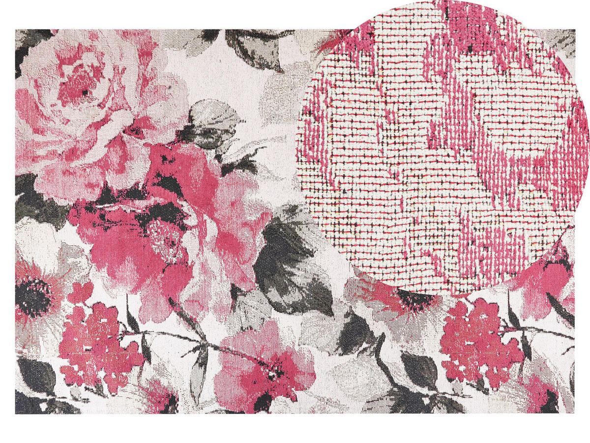 KURZFLOR-TEPPICH Ejaz 200/140 cm - Pink, Textil (140/200cm) - Beliani