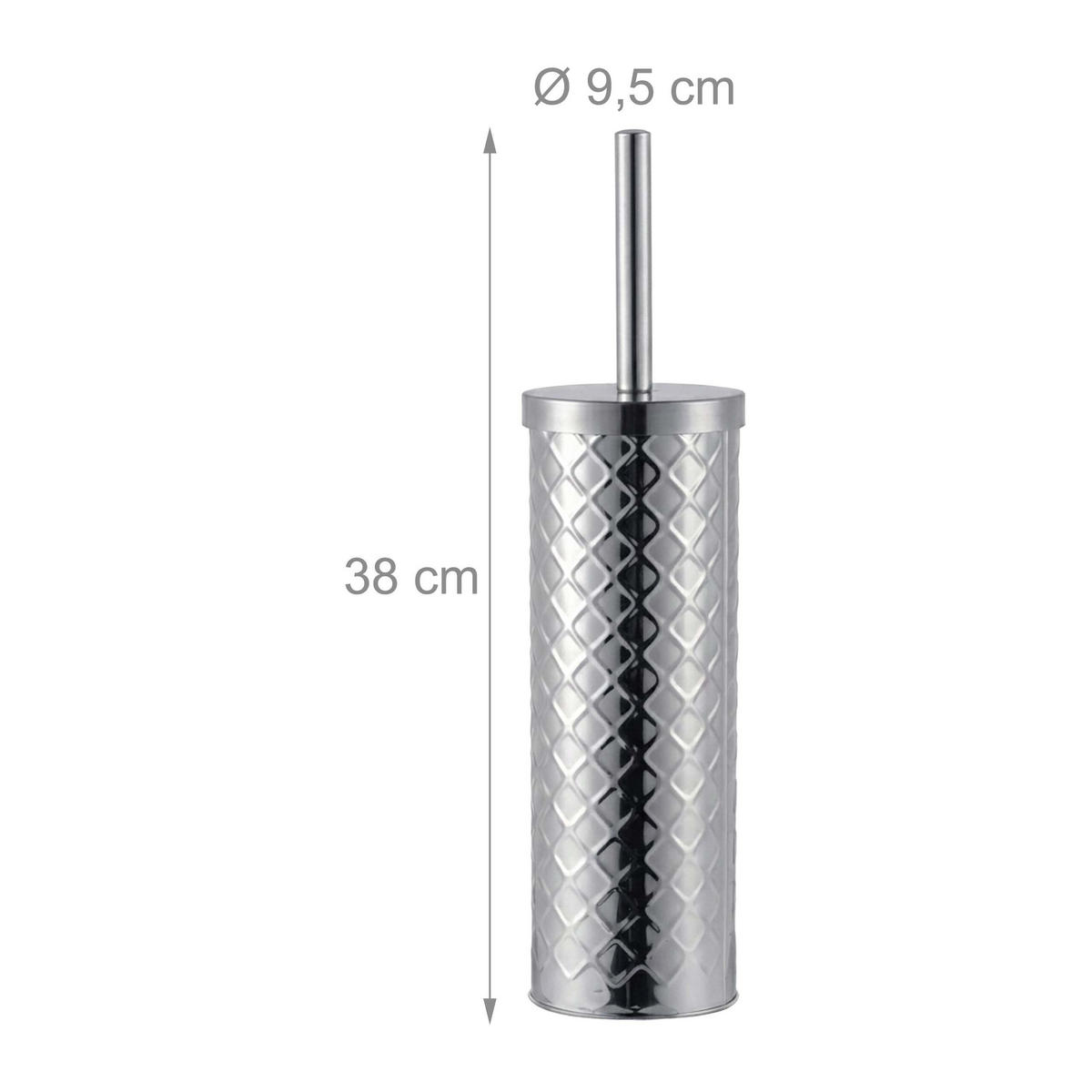 WC-BÜRSTE - Silberfarben, Kunststoff/Metall (9.5/38/9.5cm) - Relaxdays