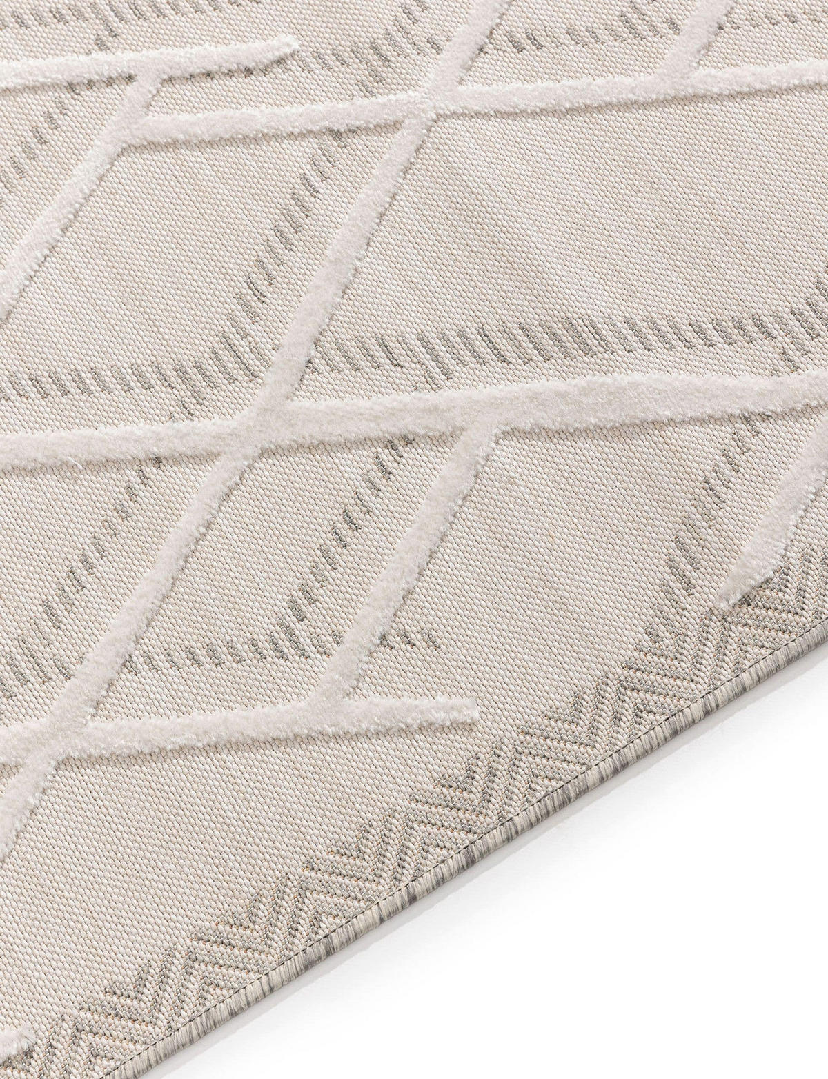 OUTDOORLÄUFER Flora Cream 80x250 cm - Creme, Kunststoff (80/250cm) - benuta