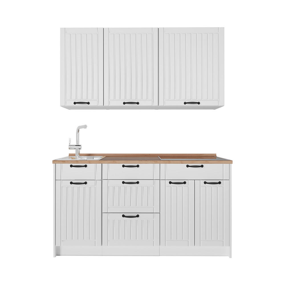 SAMOSTATNÁ KUCHYŇA Fame-Line, Biely vidiecky dom/biely, 150 cm, AP Oak - biela, kompozitné drevo (150/81.2/60cm) - Vicco