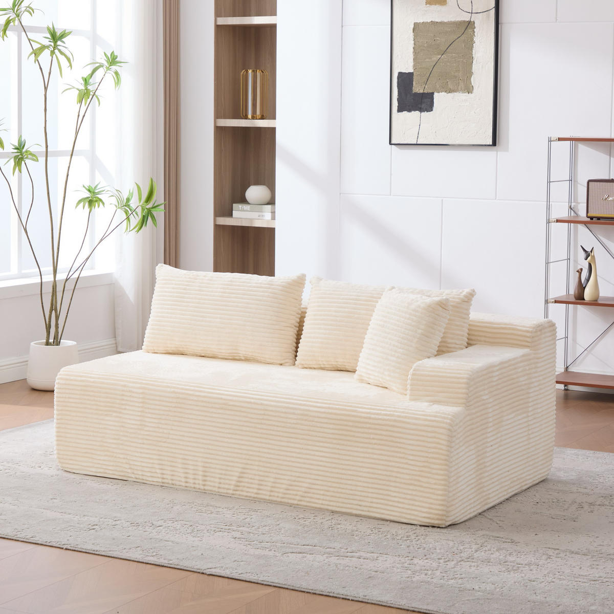 SOFAELEMENT 172/99/74.5 cm Beige mit rutschfestem Boden - Beige, Textil (99/74.5/172cm) - Oxeza