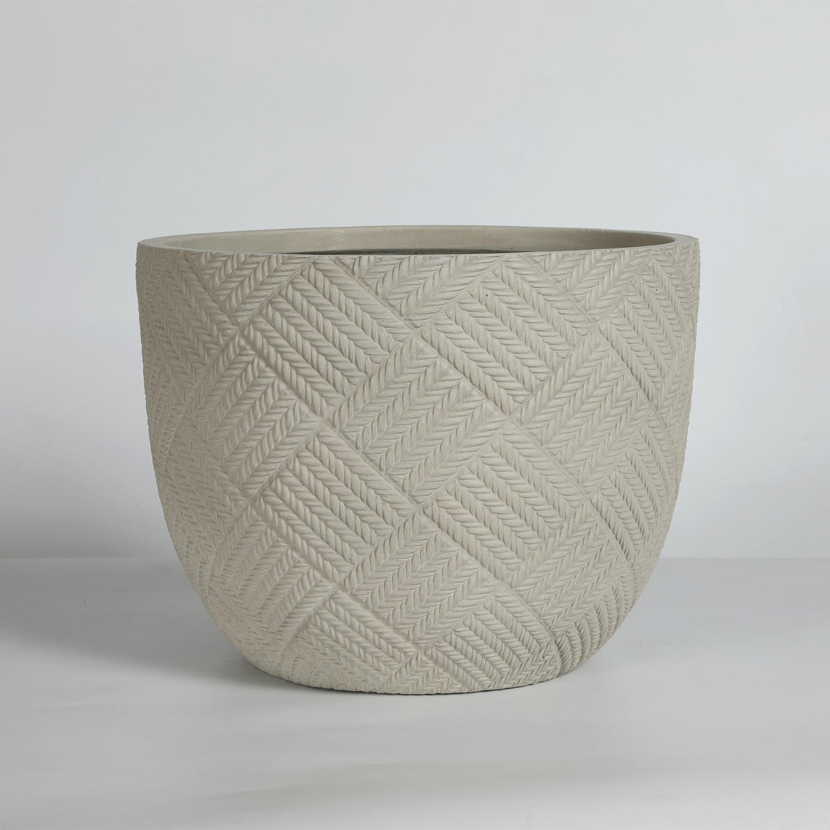BLUMENTOPF Ø 45/37 cm Grau mit Abflusslöcher (2 Stück) - Grau, Naturmaterialen (37/28cm) - Oxeza