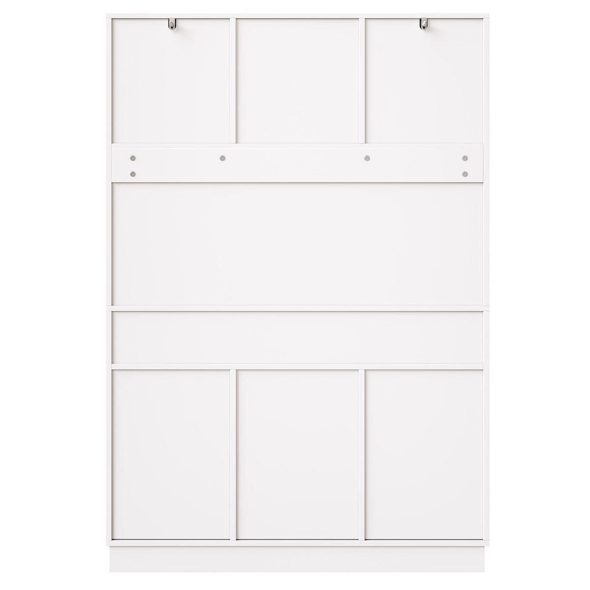 BUFFET 120/40/183,5 cm aus MDF mit LED-Beleuchtung und 8 Schubladen Weiß - Weiß, Holzwerkstoff (120/183.5/40cm) - Modenvie