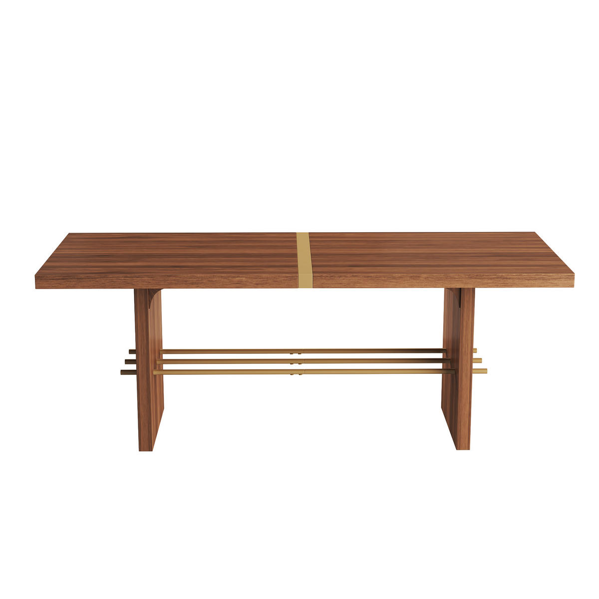 ESSTISCH 180cm Walnuss Gold Modern Design 4cm Tischplatte - Walnussfarben, Holzwerkstoff (75/180/75cm) - FLIEKS