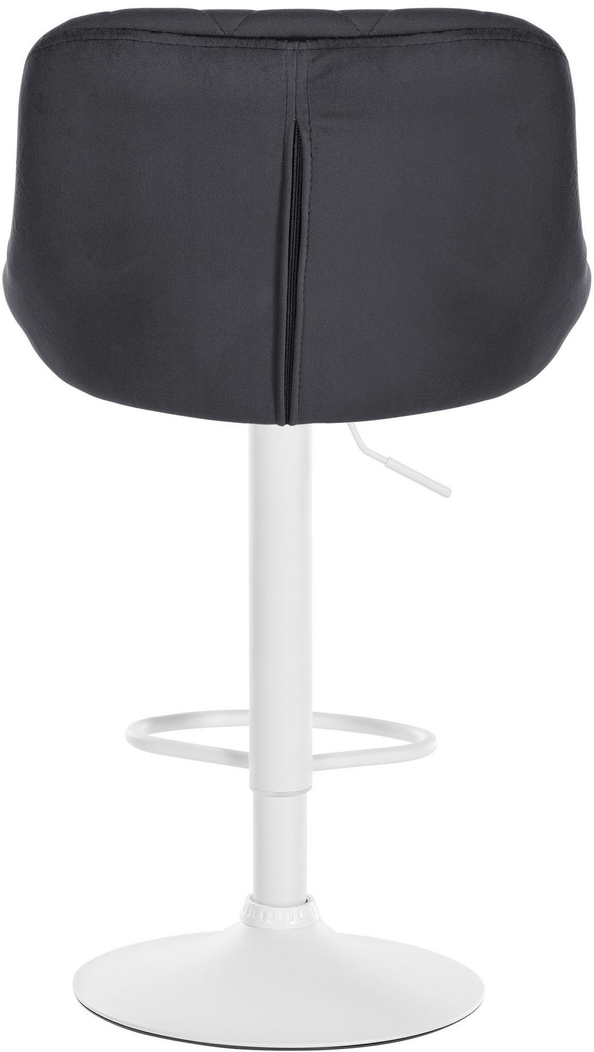 BARHOCKER 2er Set Samt dunkelgrau - Dunkelgrau/Weiß, Textil/Metall (46/83/49cm) - CLP