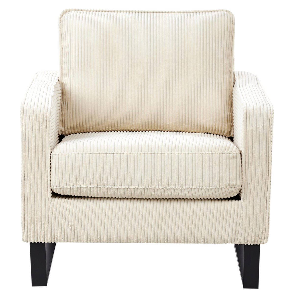 SESSEL Cord Hellbeige Vind - Beige, Textil (76/82/82cm) - Beliani