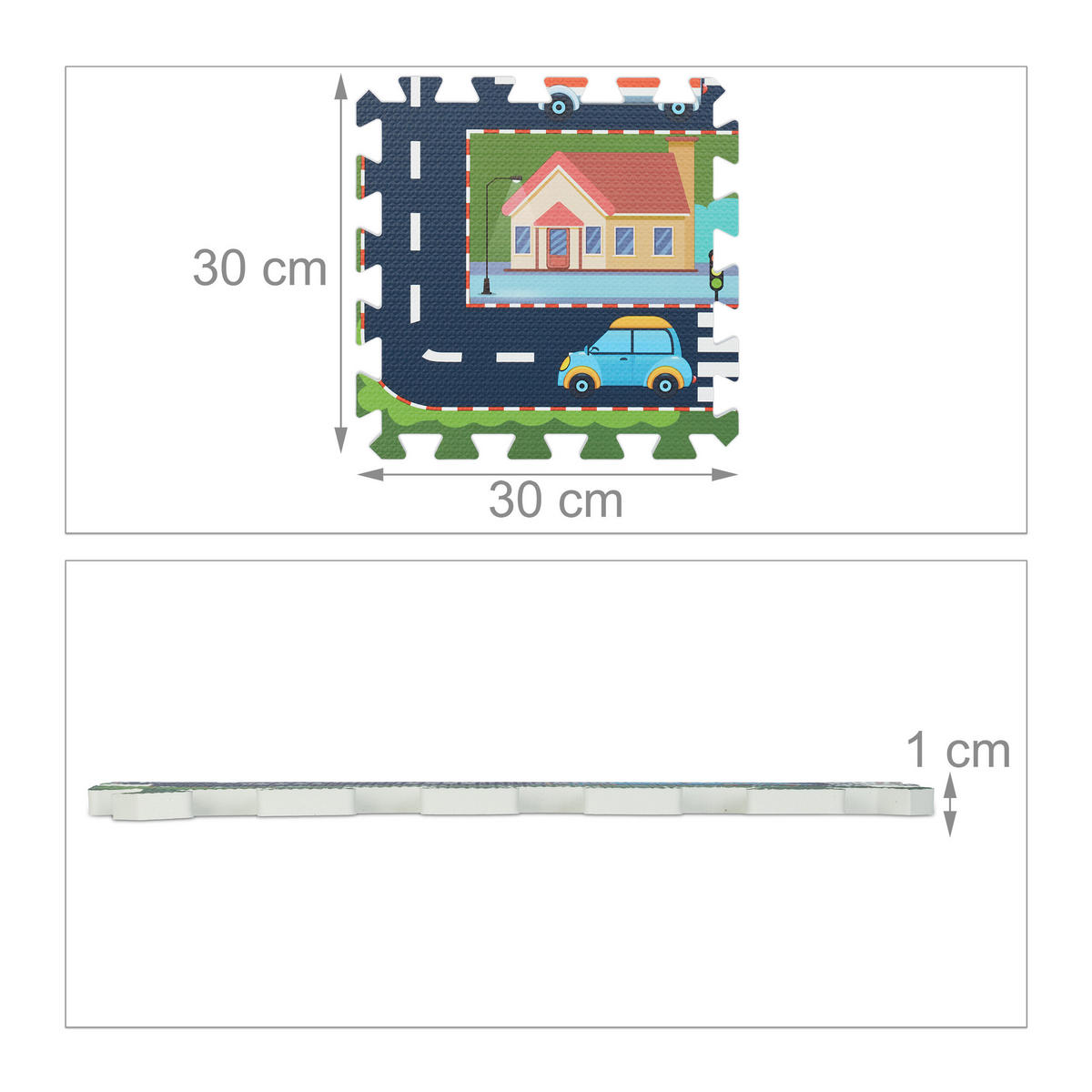 PODLOŽKA Barevná 12-dílná EVA pěna - různobarevná, textil (30/30cm) - Relaxdays