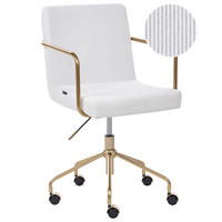 BÜROSTUHL Cord Cremeweiß Trinity - Weiß, Textil (60/87/60cm) - Beliani
