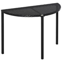 BALKONTISCH, Schwarz, Polyrattan, Metall - Schwarz, Kunststoff (100/50/74cm) - Outsunny
