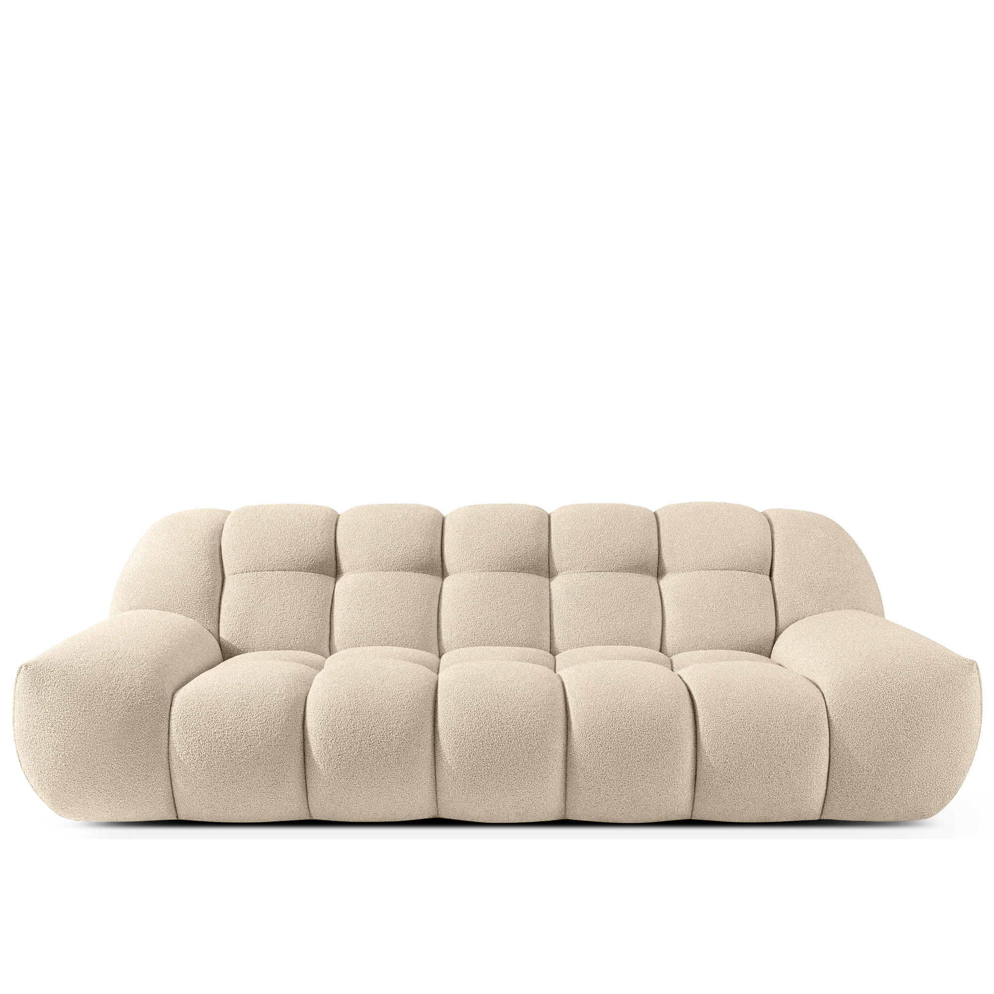 EINZELSOFA VENA Bouclé, Hellbeige - Beige, Holz/Textil (225/72/105cm) - KONSIMO®