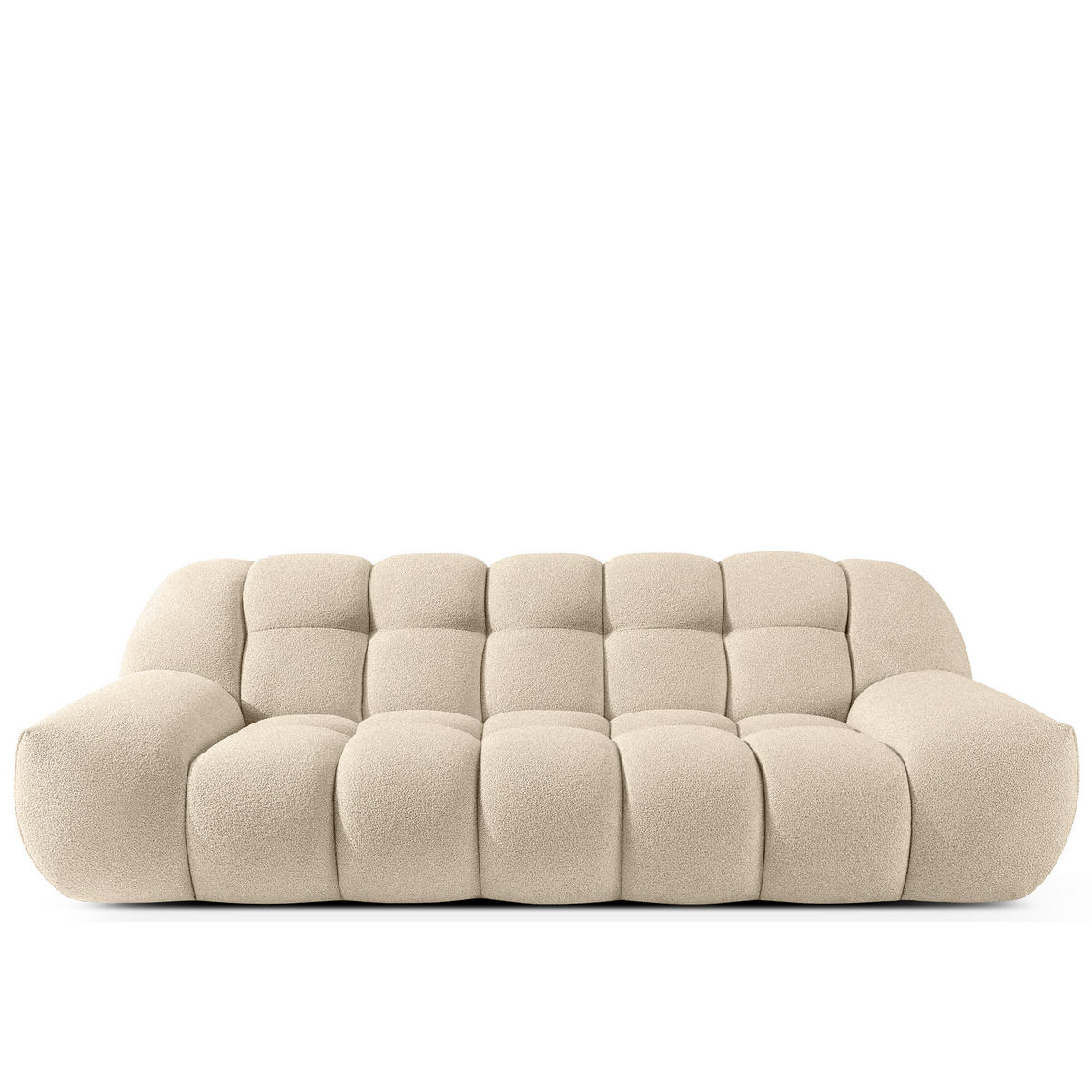 EINZELSOFA VENA Bouclé, Hellbeige - Beige, Holz/Textil (225/72/105cm) - KONSIMO®