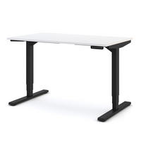 SCHREIBTISCH Elektrisch höhenverstellbarer Schreibtisch Y-Line Signalweiß Schwarz 120/70/62-127cm - Schwarz/Weiß, Holzwerkstoff/Metall (70/120/127cm) - ASSMANN