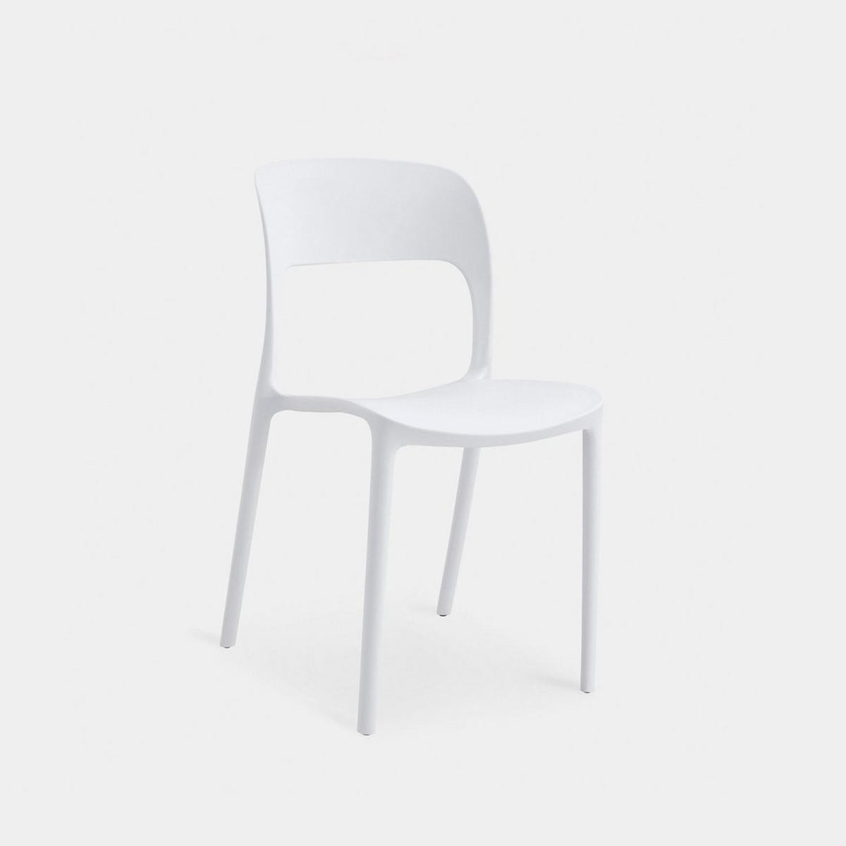 STUHL FÜR DRAUSSEN Klint Weiß 46 cm x 83 cm - Weiß, Kunststoff (46/83/58cm) - Klast Home