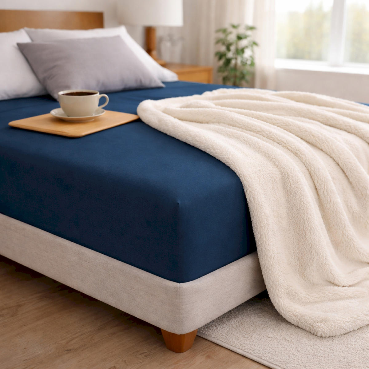 SPANNBETTLAKEN BASIC 2er Set - Blau, Textil (150/200cm) - Schöner Wohnen