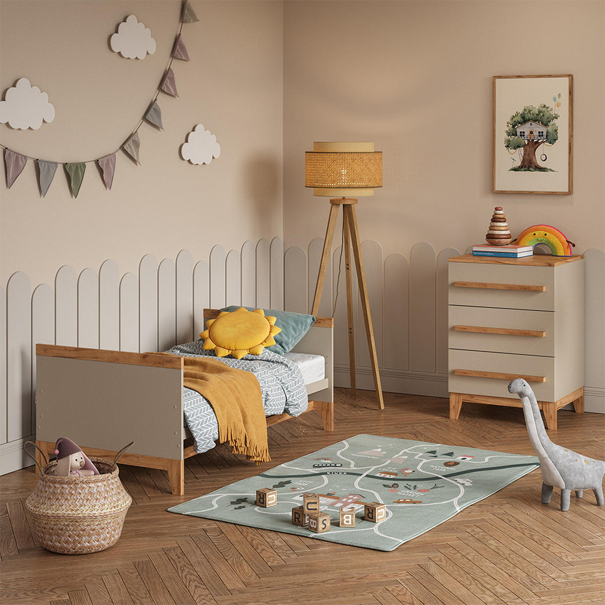 KREDENC Malia Kašmír - kašmírová, kompozitní dřevo (60/88/53.4cm) - VitaliSpa