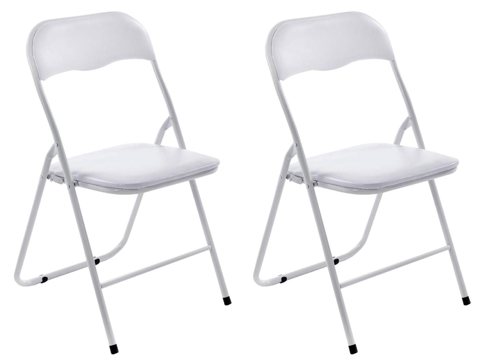 KLAPPSTUHL 2er Set Kunststoff weiß/weiß - Weiß, Kunststoff/Textil (45/78/45cm) - CLP