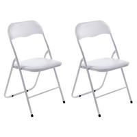 KLAPPSTUHL 2er Set Kunststoff weiß/weiß - Weiß, Kunststoff/Textil (45/78/45cm) - CLP
