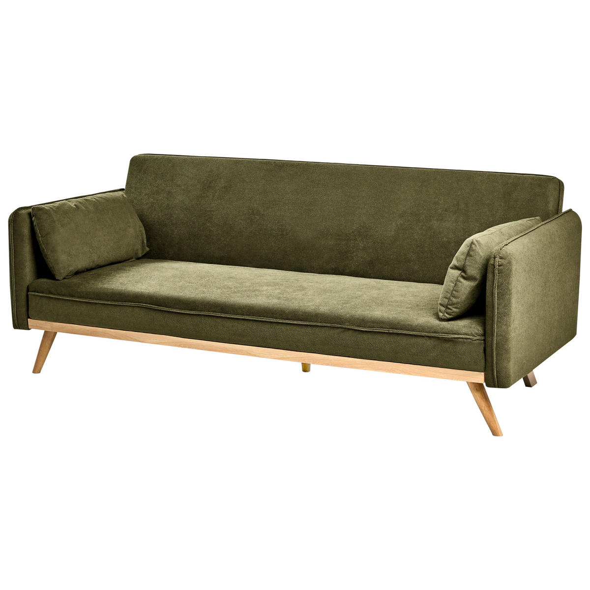 CANAPEA EXTENSIBILĂ textil verde Asaa - maro/verde, material textil (205/76/80cm) - Beliani