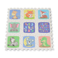 PUZZLEMATTE Safari bunt 96 x 96 cm, 9-teilig, Tiermotiv, EVA-Schaum, rutschfest, Spielmatte - Multicolor, Kunststoff (96/1/96cm) - Moni