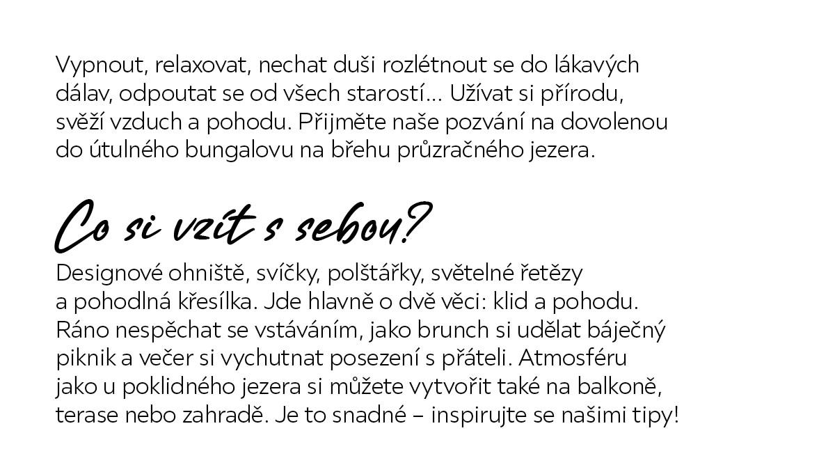 Inspirace na pohodový den u jezera - text