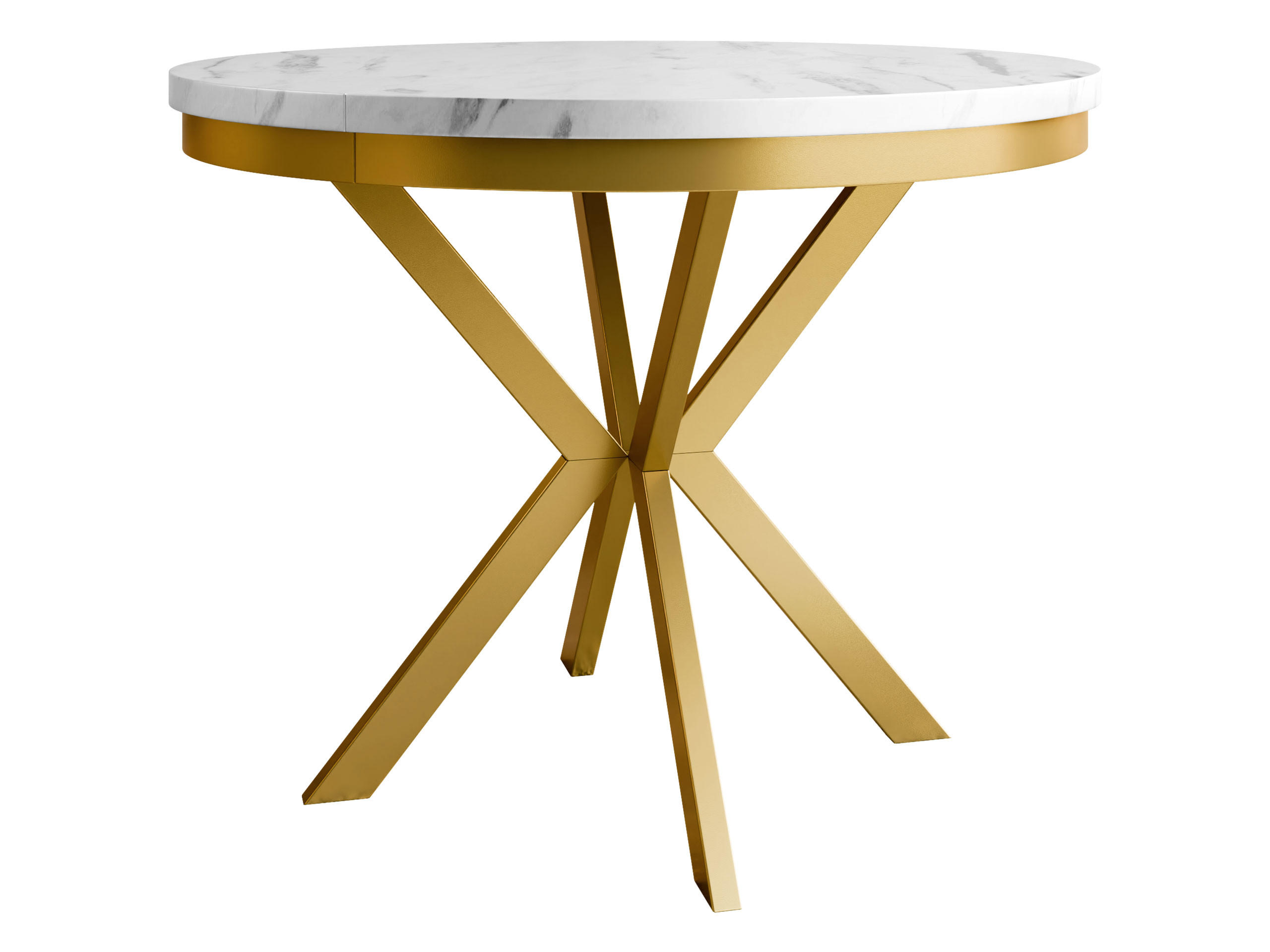 ESSTISCH ausziehbar Edder Gold 100 - Goldfarben/Weiß, Holzwerkstoff/Metall (100/100/76cm) - MIRJAN24