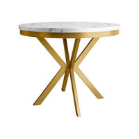 ESSTISCH ausziehbar Edder Gold 100 - Goldfarben/Weiß, Holzwerkstoff/Metall (100/100/76cm) - MIRJAN24