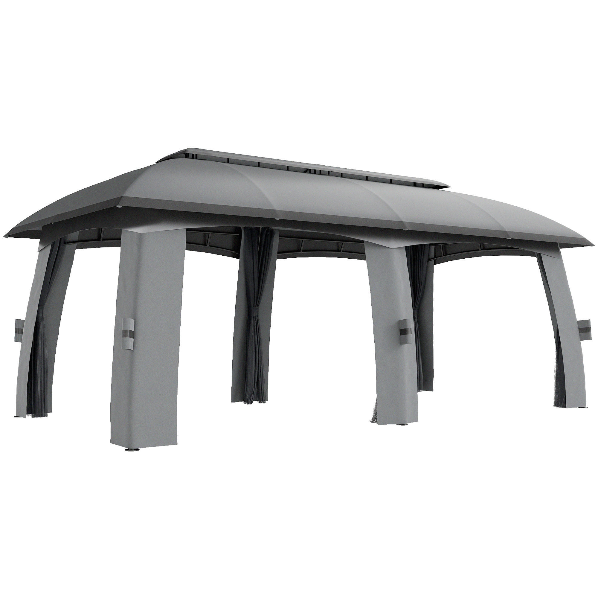 Outsunny Gartenpavillon, Dunkelgrau 600x278x300 cm