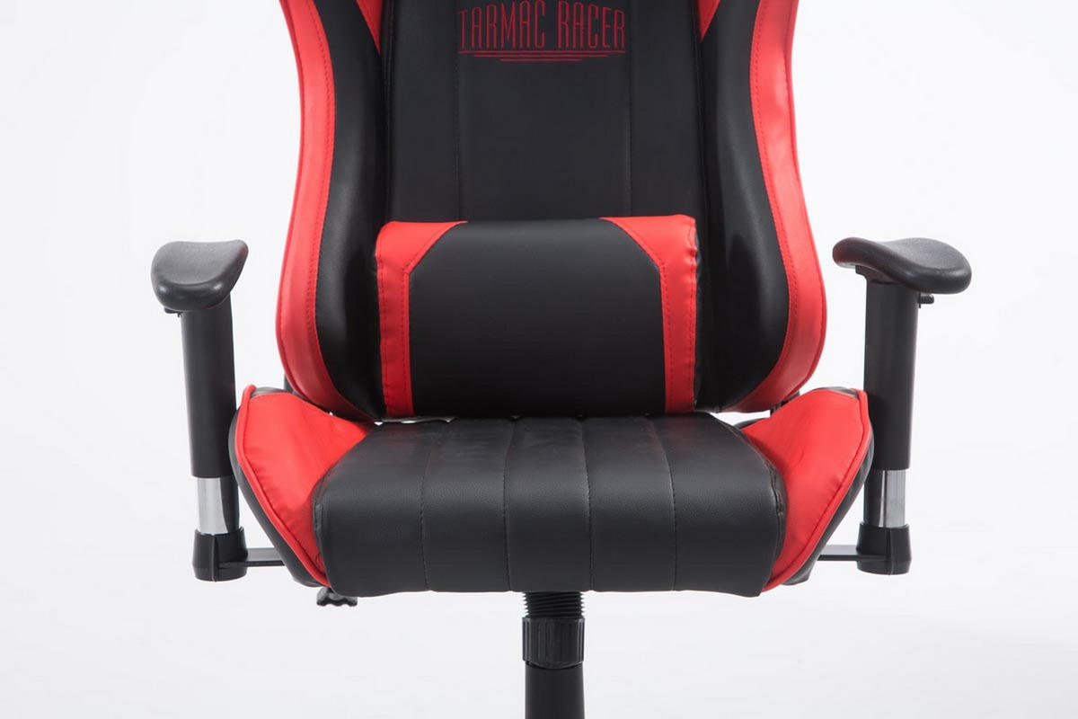 GAMINGSTUHL Shia, Kunstleder ohne Fußablage Schwarz/Rot - Rot, Kunststoff/Textil (70/132/129cm) - TPFLiving