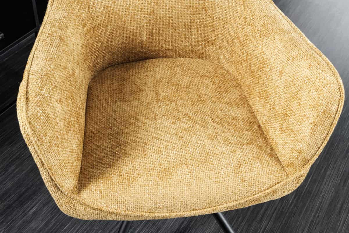 STUHL VERONA Strukturstoff Senfgelb 80 cm - Gelb/Schwarz, Textil/Metall (58/80/59cm) - riess-ambiente