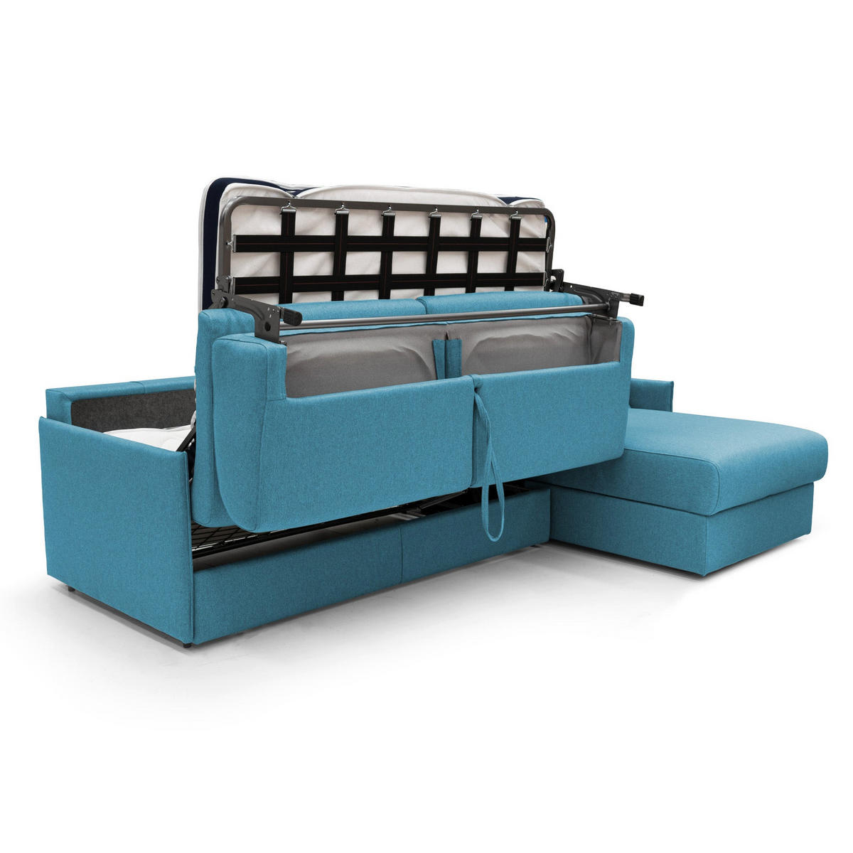 ECKSOFA LINKS Evans - Hellblau, Textil (272/96cm) - Divani.store