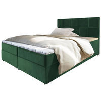 BOXBETT PRATA 180x200 cm mit Matratze und Topper - Grün - Grün, Holz (180/200cm) - MASSENO