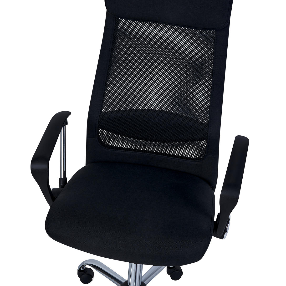 BÜROSTUHL Schwarz PIONEER Pioneer II - Silberfarben/Schwarz, Textil (63/118/63cm) - Beliani