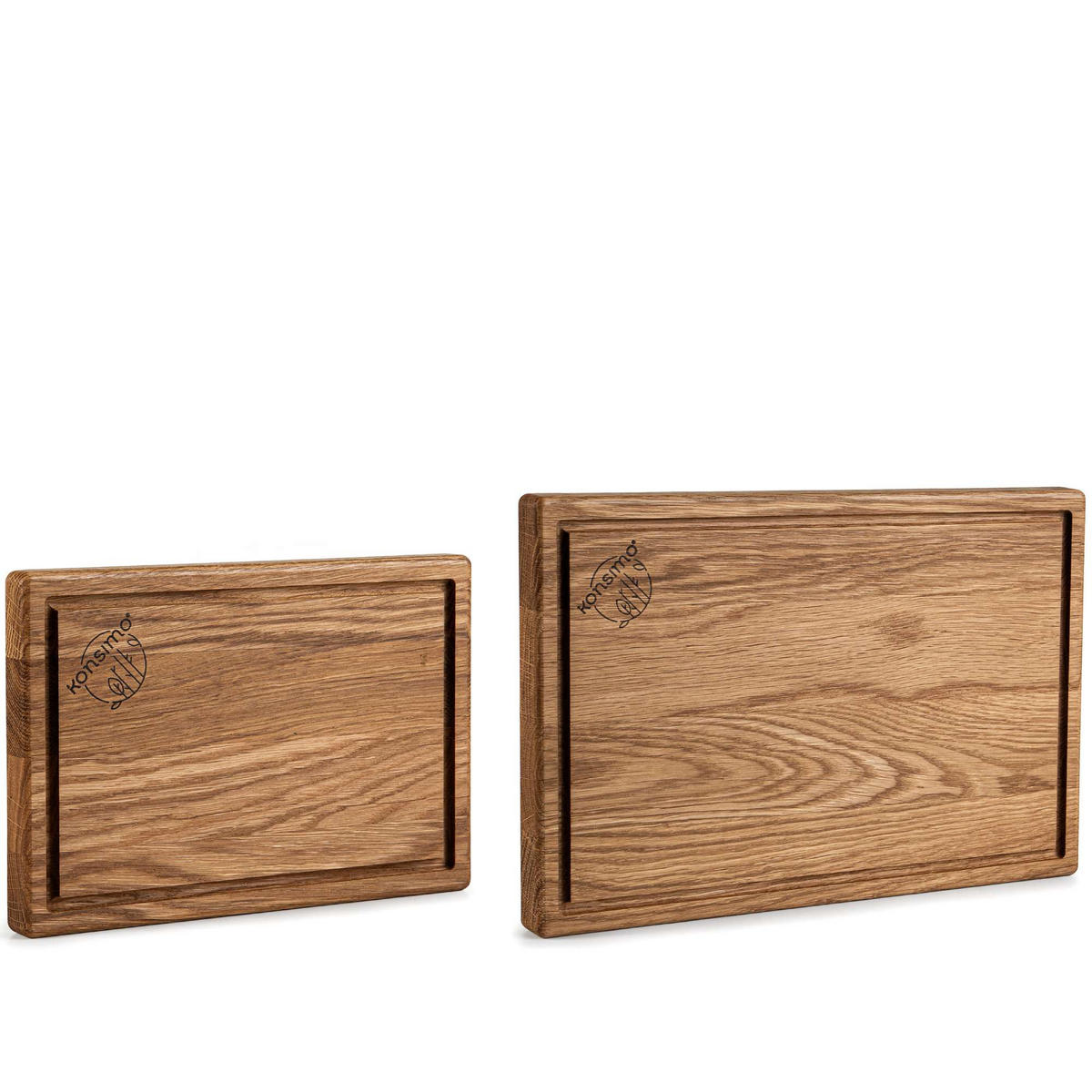 SCHNEIDEBRETTER SOLIDA 3-tlg - Eichefarben/Braun, Holz (25/35cm) - KONSIMO®