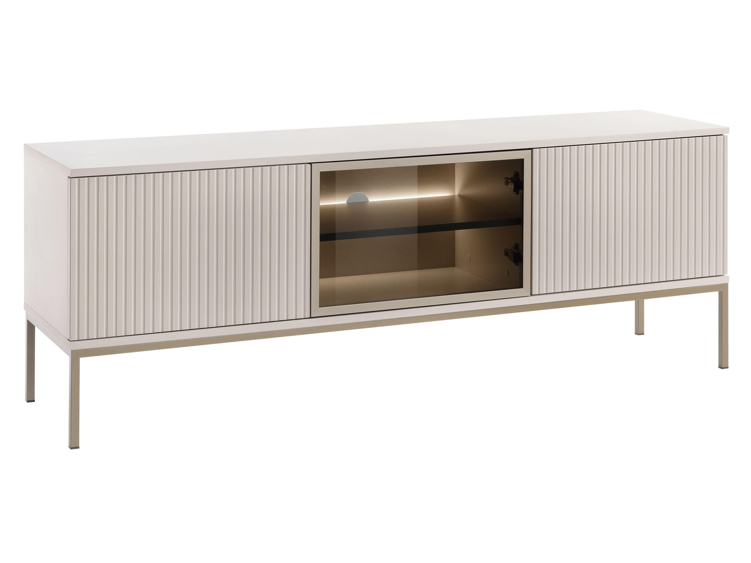 TV-LOWBOARD Sento RTV154 - Kaschmir, Holzwerkstoff/Metall (154/56/39cm) - MIRJAN24