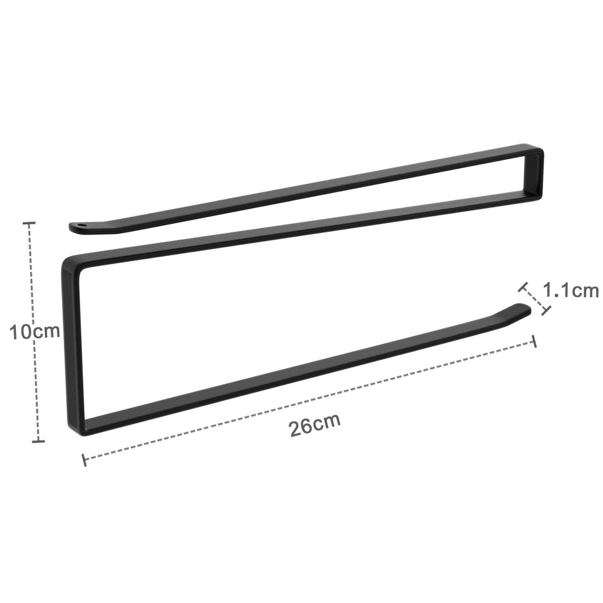 PAPIERROLLENHALTER (2-tlg. Set) - Schwarz, Metall (1.1/10/26cm) - Intirilife
