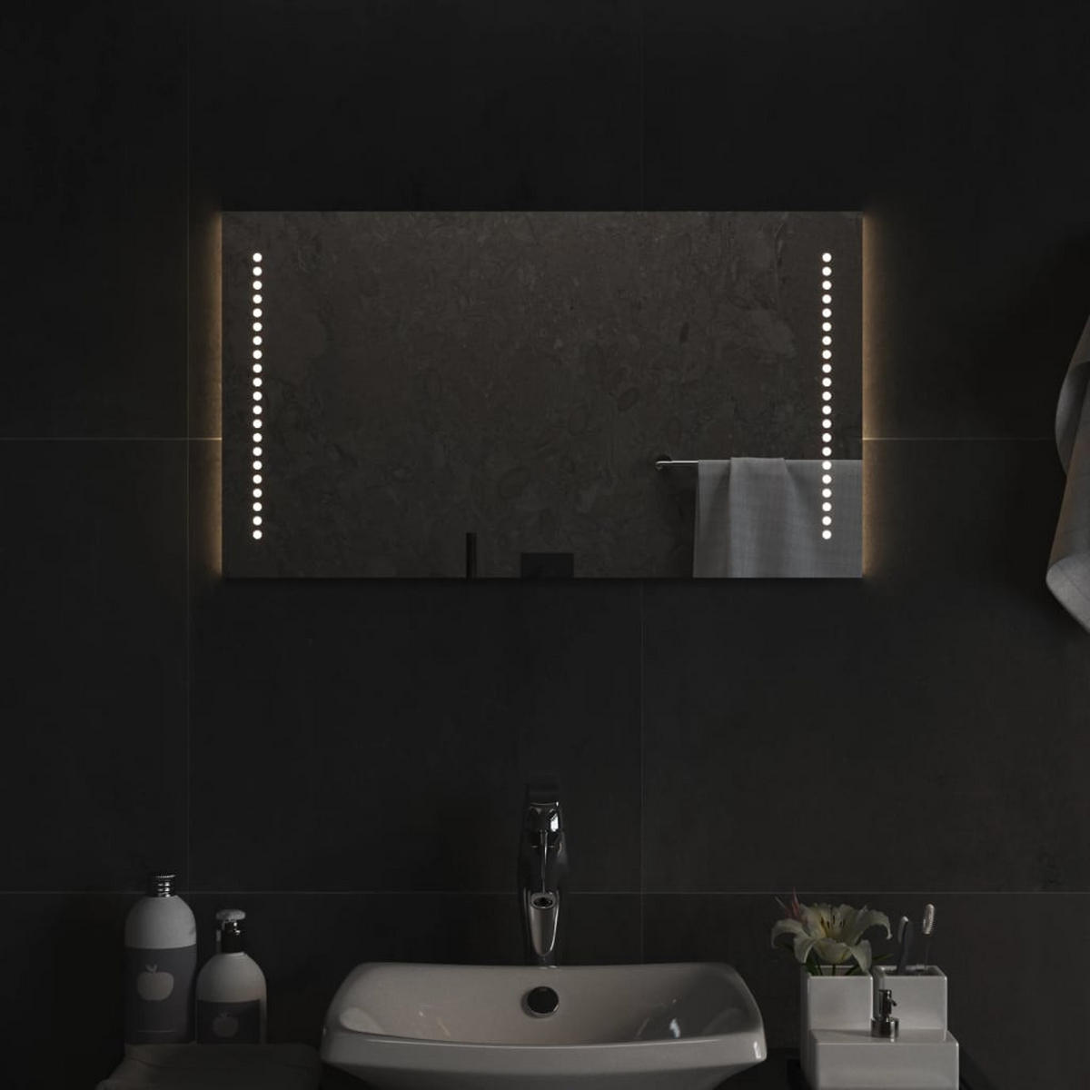 LED-BADSPIEGEL 40x70 cm - Transparent, Glas (40/17/70cm) - furnicato
