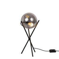 TISCHLAMPE Orb Axis Dreibein Rauch/Schwarz - Anthrazit, Glas (20/20/55cm) - s.luce