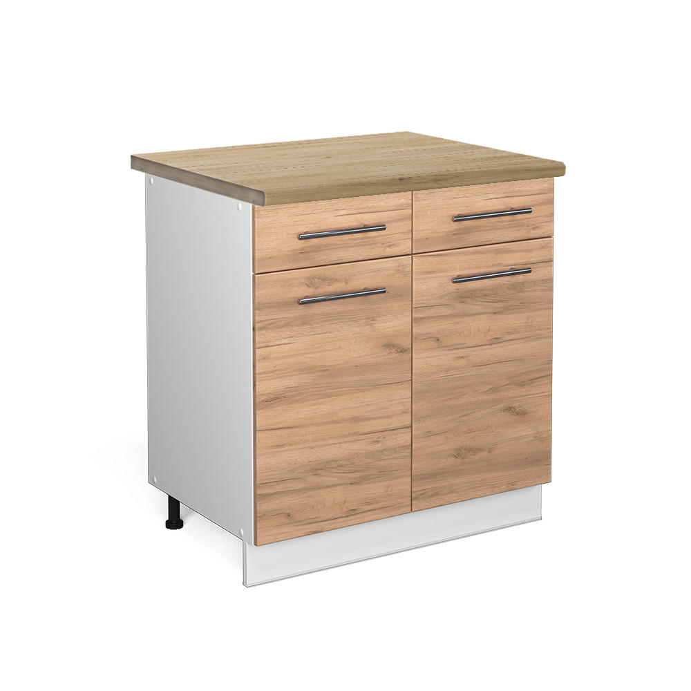 KÖKSUNDERSKÅP Fame-Line Goldkraft ek 80 cm , AP Oak Honungsek, Vit 82/80/60 cm