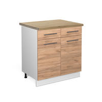 KÜCHENUNTERSCHRANK Fame-Line Goldkraft Eiche 80 cm, AP Eiche - Honigeiche/Eiche Wotan, Holzwerkstoff (80/82/60cm) - Vicco