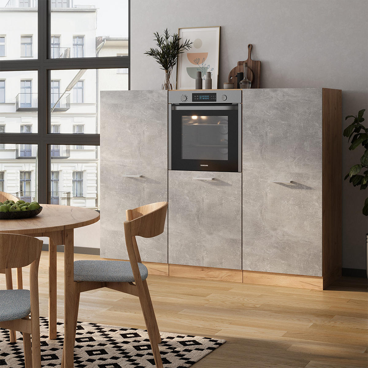 Honigeiche/Grau, Holzwerkstoff (180/81.6/46cm) - Vicco