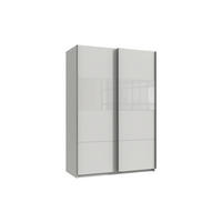SCHWEBETÜRENSCHRANK Bramfeld in Weiß mit Glas Weiß 135 x 198 x 65 cm (B x H x T) – Kleiderschrank - Weiß, Holzwerkstoff (80/200/120cm)