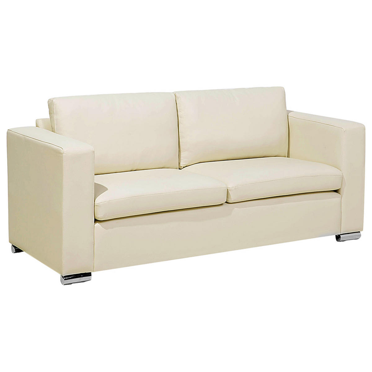 3-SITZER-SOFA Echtleder Beige Helsinki - Beige, Leder/Fell (186/72/76cm) - Beliani
