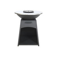 GRILL - 81 cm x 81 cm - metall - schwarz Corvera - Schwarz, Metall (81/96.1/81cm) - Vente-Unique