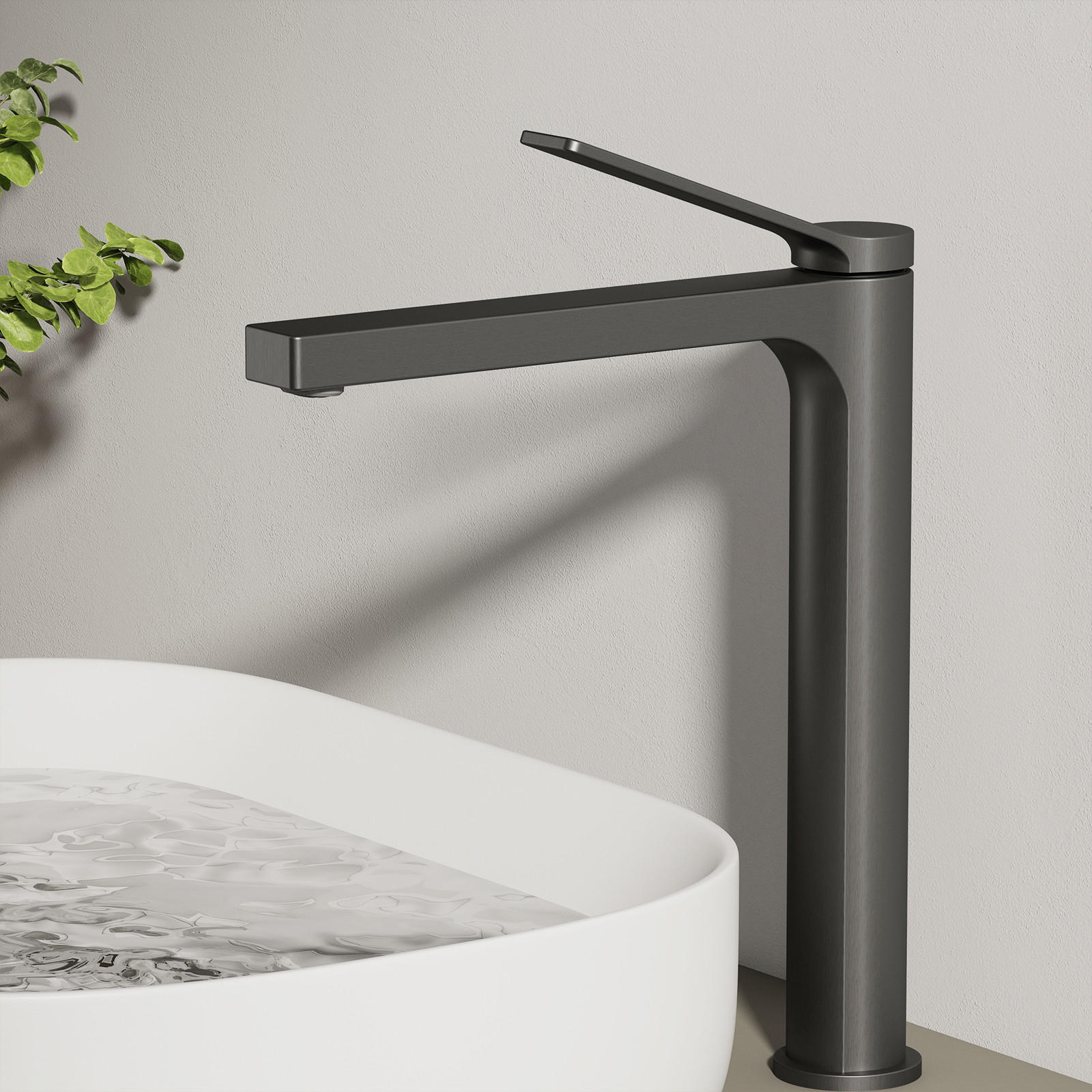 WASCHTISCHARMATUR Anthrazit mit zertifiziertem Filterelement - Anthrazit, Metall (23.3/4.6/33.5cm) - EMKE