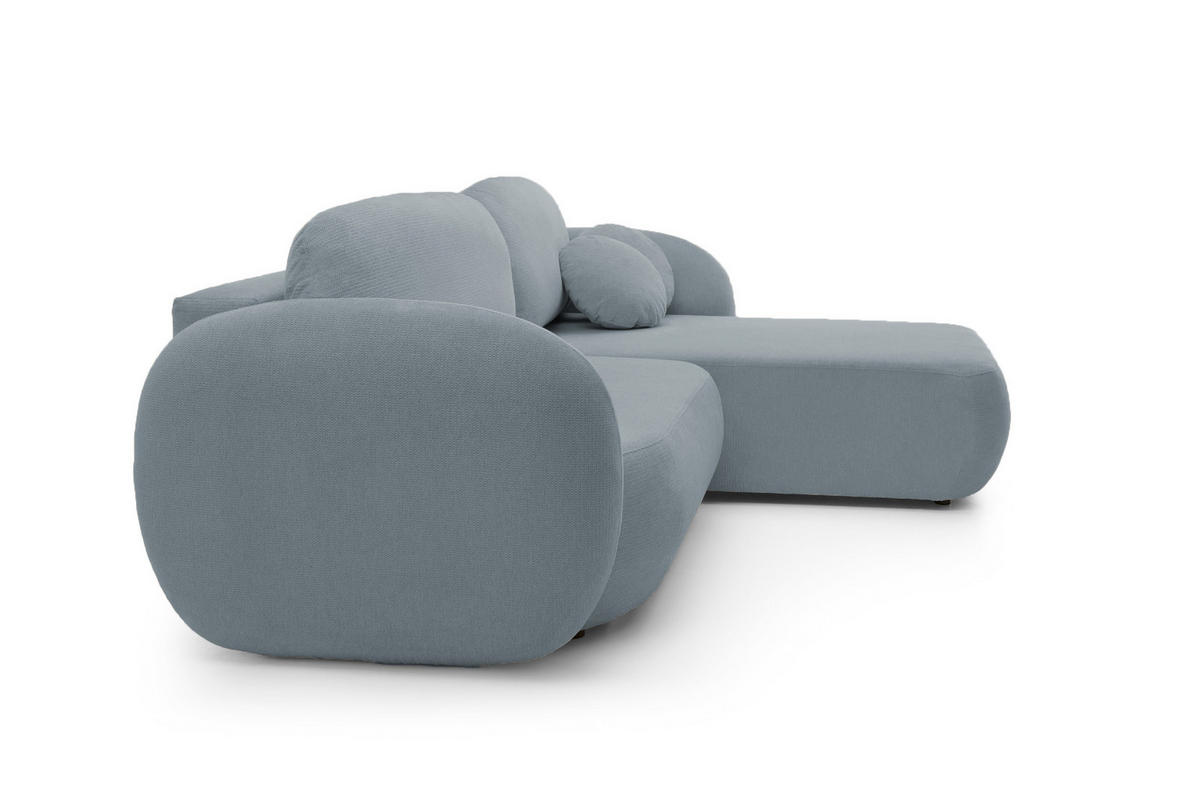 ECKSOFA OLIO L-Form Schlaffunktion mit Bettkasten, lose Rückenkissen, freistehend, RECHTS 248x174 cm Dark grey - Blaugrau, Holz/Textil (248/174cm) - DomoHome