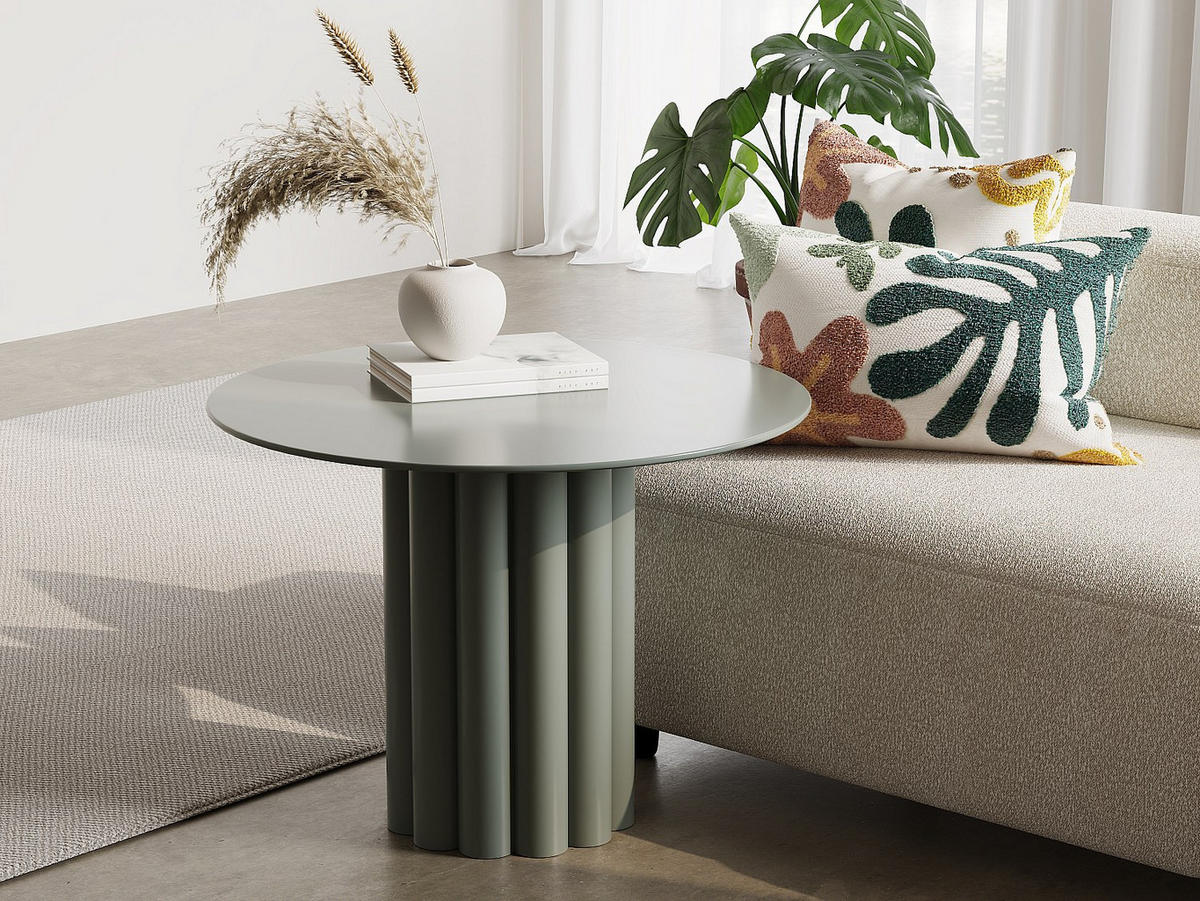 BEISTELLTISCH - 63 cm x 63 cm - metall - khaki Wodoli - Schlammfarben, Metall (63/63/45.5cm) - Vente-Unique