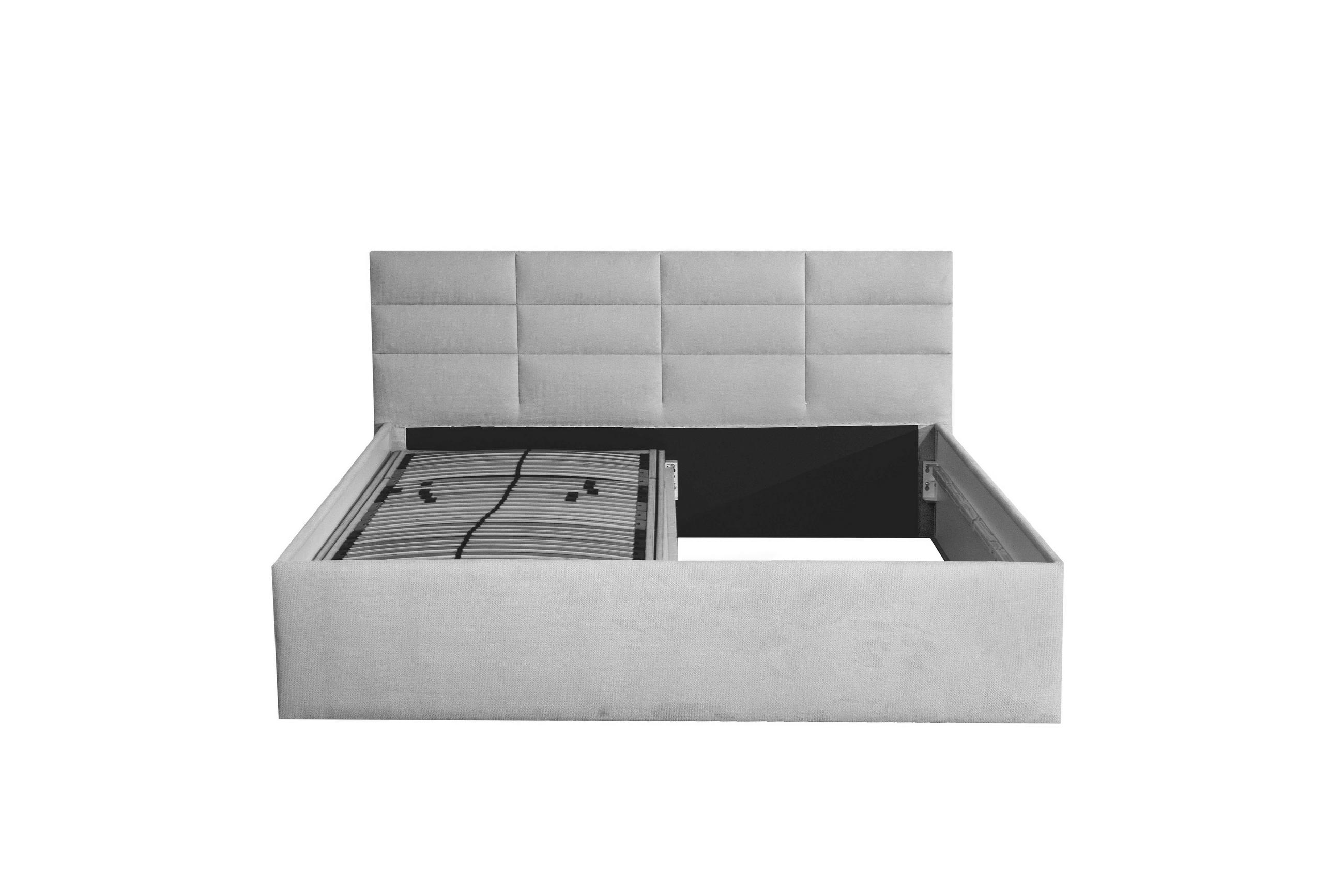 POLSTERBETT Athena Grau 140 x 200 x 40 cm Stauraum ohne hydraulische Funktion Ohne Matratze und Lattenrost - Grau, Holz (140/200cm) - Halmon Schlafkomfort Betten 