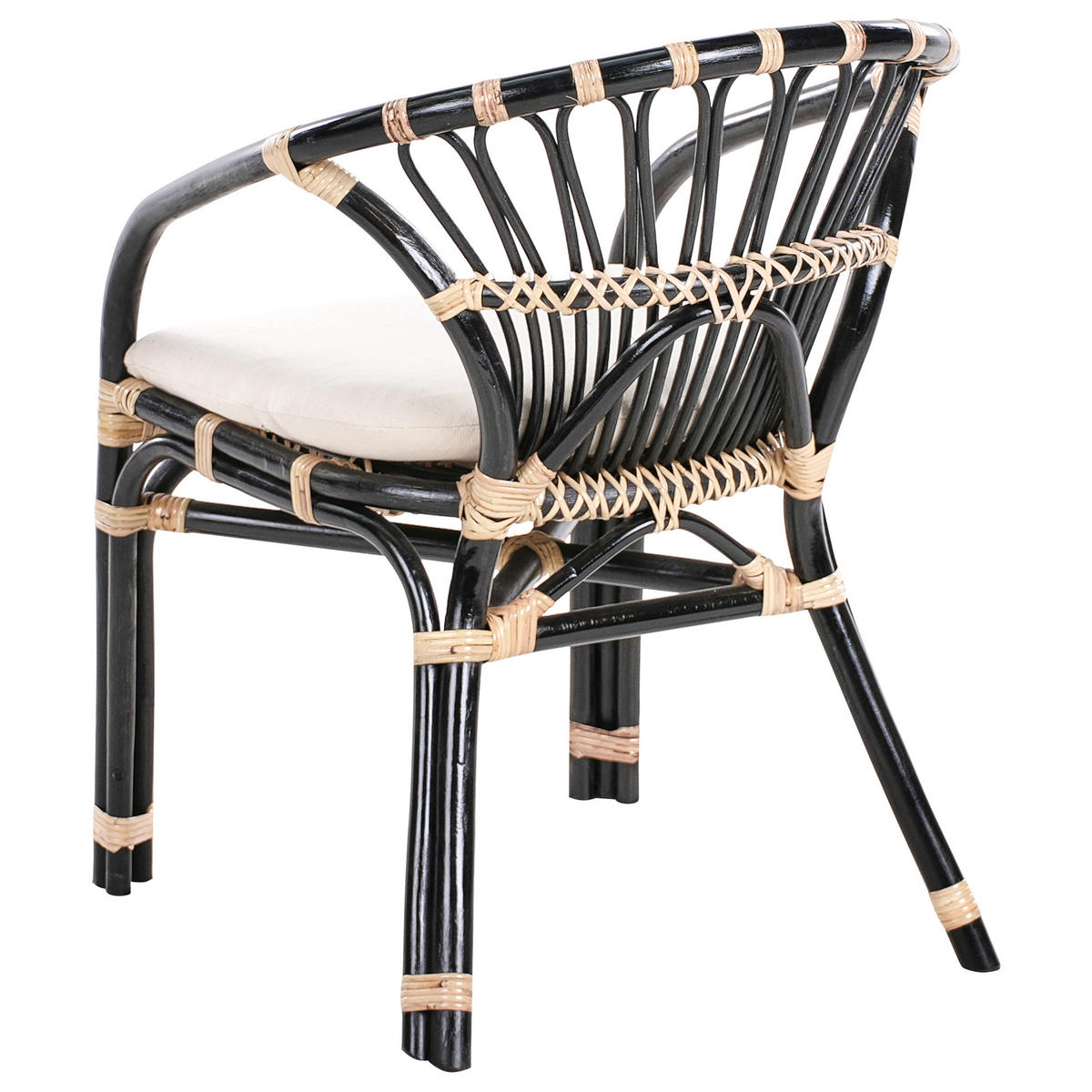 BISTRO-SET Schwarz/Heller Holzfarbton Pecorini - Hellbraun/Schwarz, Naturmaterialien - Beliani